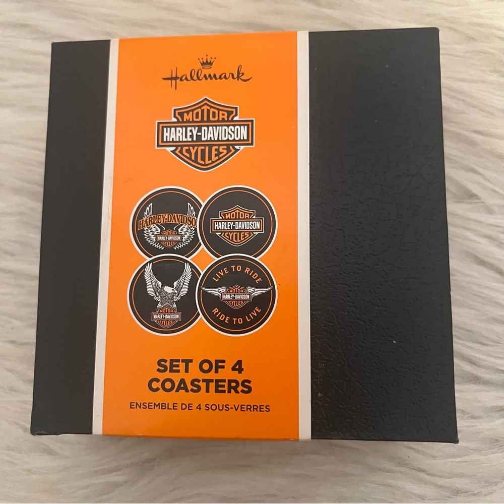 Hallmark Harley Davidson Ceramic/Cork Bottoms Coasters